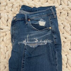 GAP Distressed Dark Blue Skinny Jeans